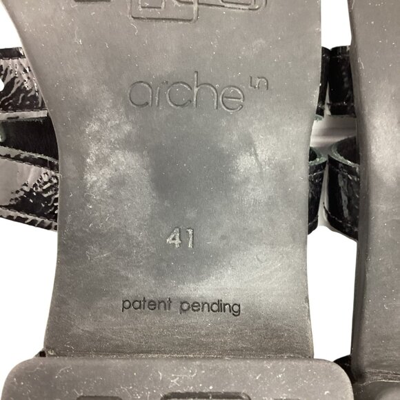 Arche Milyki Patent Leather Womens 41 Slingback Open Toe Sandals Black - Picture 10 of 11